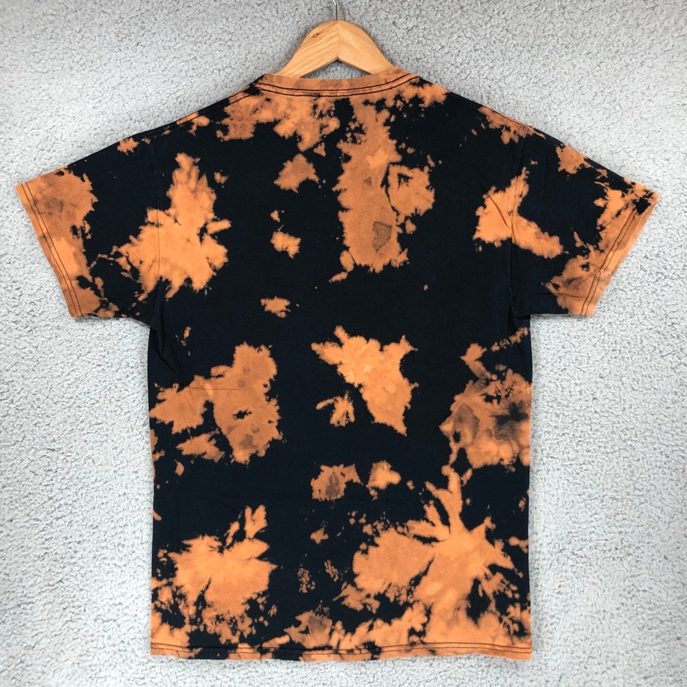 ACDC Highway to Hell T Shirt Mens Medium Black Orange Bleach Tie Dye Graphic Tee - Picture 6 of 6